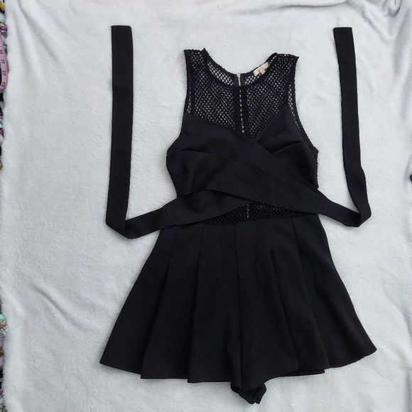 Luxxel Fish-net Wrap Romper, Small - Picture 11 of 15